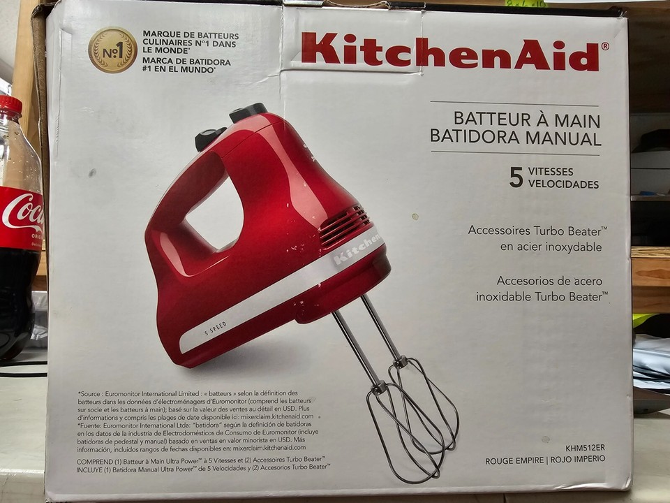 KitchenAid KHM512ER Ultra Power 5 Speed Hand Mixer Empire Red 🔥NEW🔥
