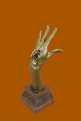 Nouveau art abstract bronze hand with ear sculpture Lost Wax method Figurine Art