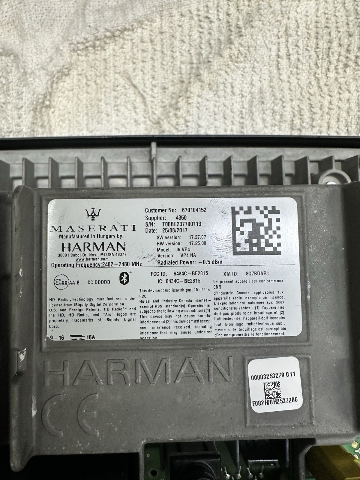 Maserati Quattroponte 2017 Radio