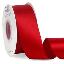 Red Double Faced Satin Ribbon,1-1/2  x Continuous 25 Yards,Use for Bows Bouqu...