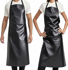Heavy-Duty Waterproof Apron, Chemical Resistant Rubber Vinyl for Industrial, Lab