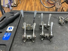 Vintage Huret Allvit/Luxe #1882 clamp-on friction downtube shifters, 28.6mm bulk