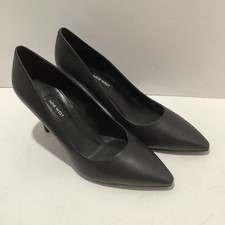 Nine West Women’s Emmala Black Leather Pointed-Toe 4” Stiletto Pumps Sz 10M New