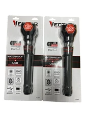 A lot of 2 Vector LED Flashlight TL10PV, Rechargeable, Waterproof, 1500 Lumens,