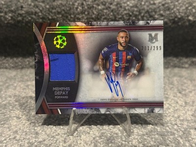 Memphis Depay Auto /299 Match-Used Relic Patch Topps Museum Barcelona Barca
