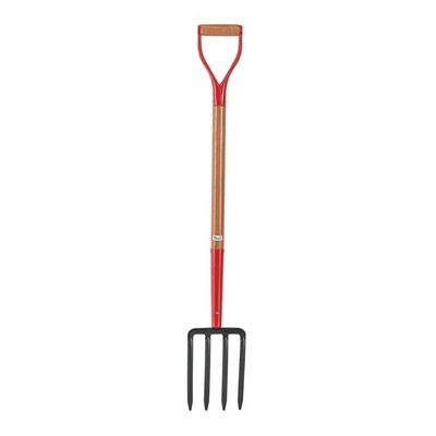 Truper Spading Fork, 4-Tine Steel Head, 30-Inch, Wood D-Handle, Heavy-Duty Ga...