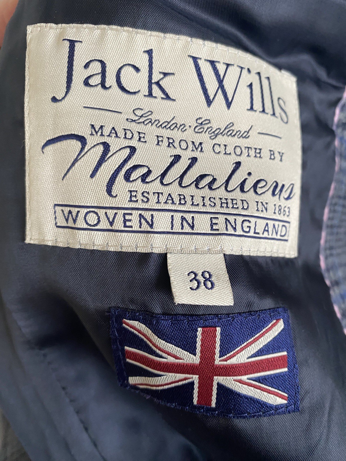 Jack Wills Tweed Hacking Riding Jacket Grey Check Mallalieus 100percent Lambs Wool 38 image 9
