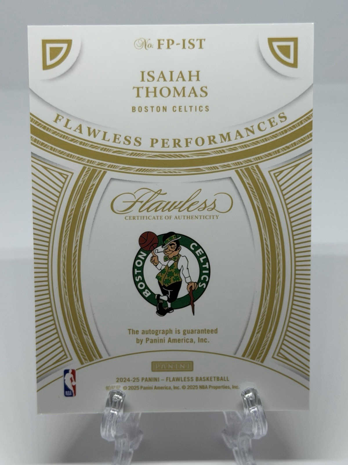 2024-25 Panini Flawless Isaiah Thomas Flawless Performances Ruby /15 Auto Boston view 2