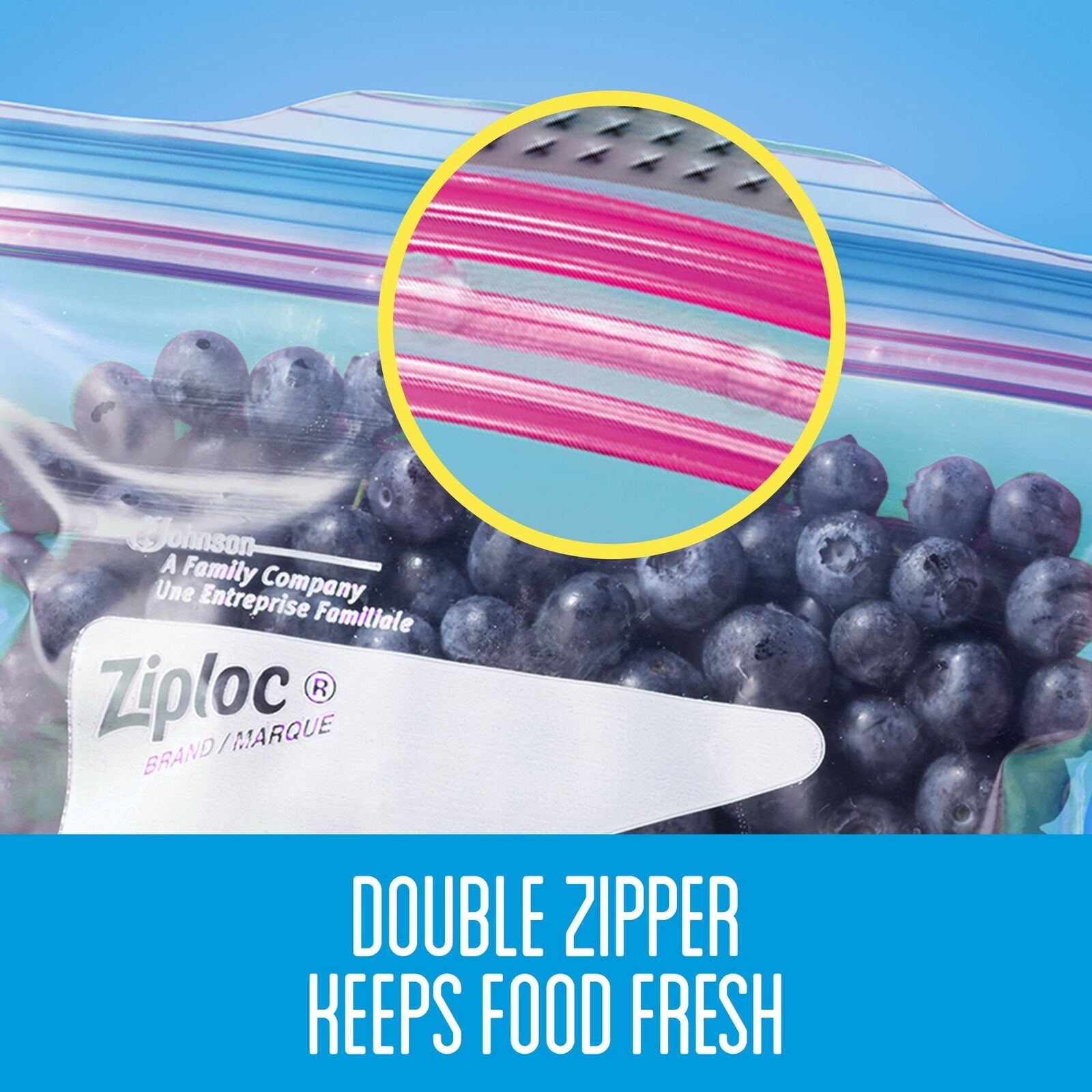 Ziploc Double Zipper Tough Durable Quart Freezer Bags, 216 Count