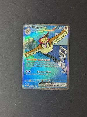 225 197 pokemon card Pidgeot ex Pokemon Obsidian Flames Special Illustration Rare #225 PSA 8 main image 1