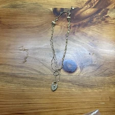 Chloe Isabel Boho Layered Necklace 3 Strand Heart Locket Charm Gold Tone Choker