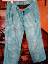 Girls Pants.Five Fifty Five Aqua Sz.6 Skiing wet weather Snaps/zipper 3 Pockets