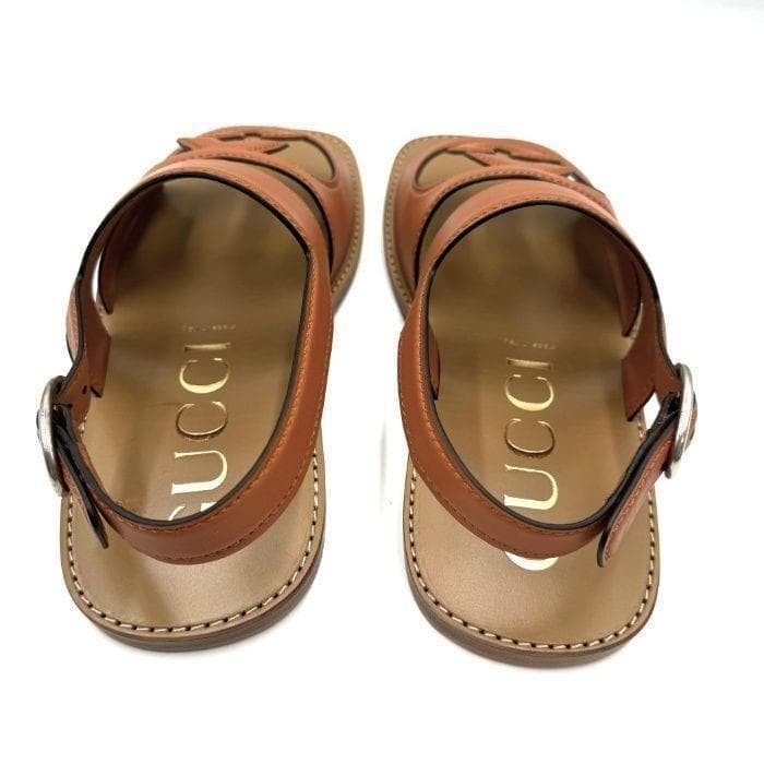 Gucci Men’s Interlocking GG Sandals Leather Brown Size EU44 US10.5 UK10 thumbnail 13