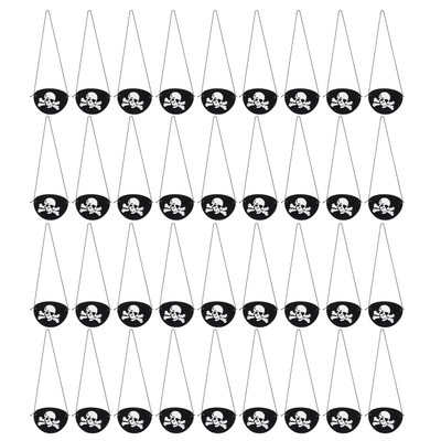 36pcs Pirate Eye Patch Black Felt White Skull Halloween Theme Dekoration Fü UB