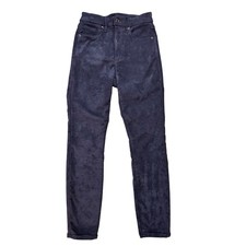 Good American Good Legs Crop Navy Faux Suede High Rise Skinny Pants Size 4