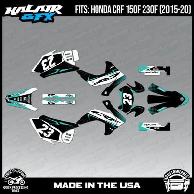 Graphics Kit for HONDA CRF150F CRF230F (2015-2020) Evader-Teal