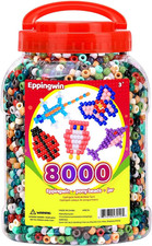 8000 Pcs Wholesale Large Pony Beads 6X9 Mm Bucket, Easy Storage Kandi Bead Bul