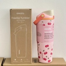 Owala 30oz FreeSip Sway Tumbler Pink Cherry with Travel Grip Water Bottle Gift