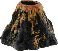 Aquarium Volcano with Air Stone Bubbler Cute Ornament Fish Tank Bubble Maker ...