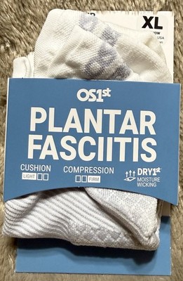 OS1st Plantar Fasciitis Compression Socks No Show Unisex Size Mens Womens XL,NEW