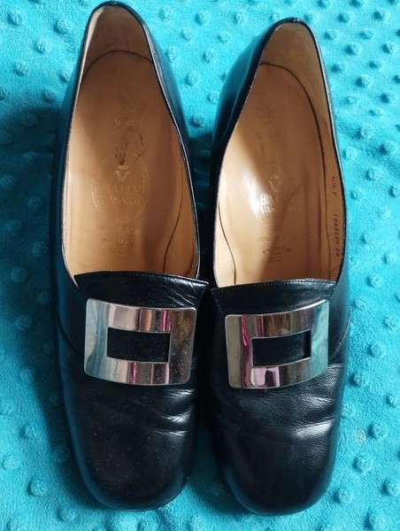 Women Bally Heels Black Leather 39 #5KF9