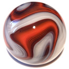 WISPY OXBLOOD  3/4" Contemporary Handmade Polymer Clay Art Marble by Carl Fisher — photo 5