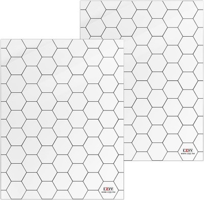 Acrylic Game Mat 1'' Hex Grid Overlay Set of 2 7''x9'' Battle Map Board Clear
