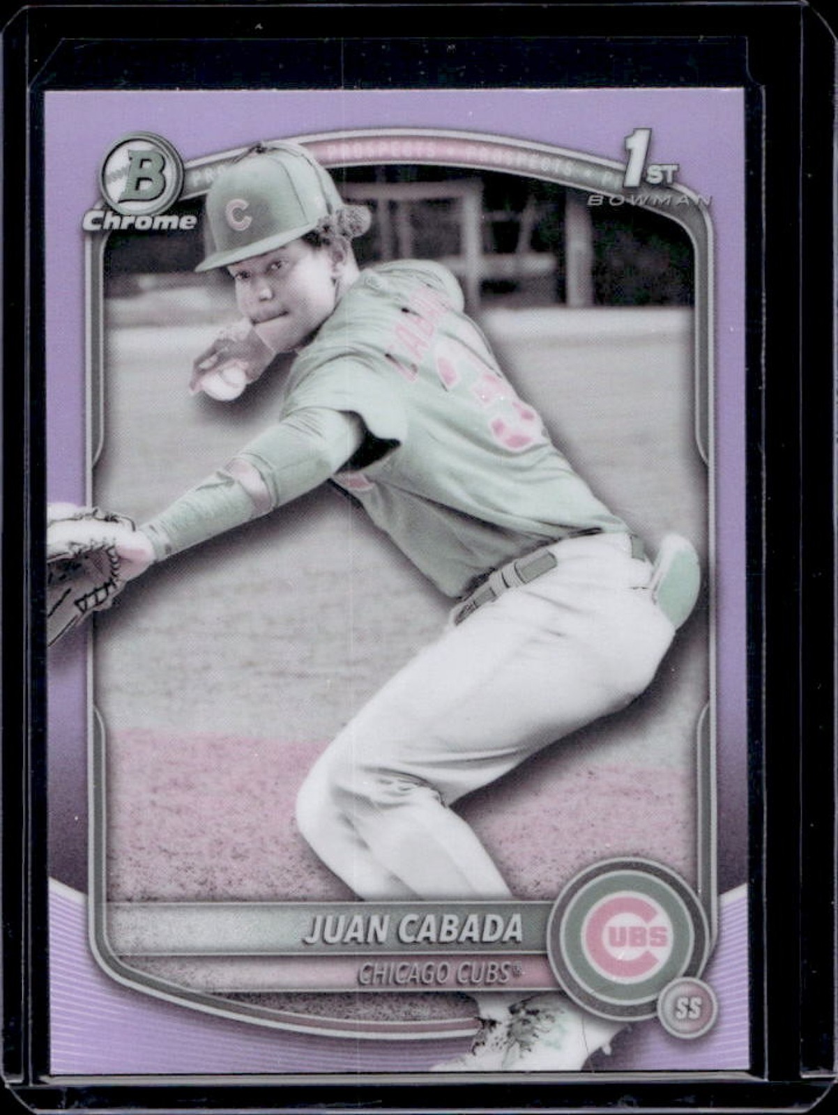 2025 Bowman Chrome Juan Cabada Pearl Refractor 1st Prospect #BCP-207 Cubs