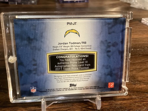 2011 Topps Prime Autographed Relics Level 6 Gold #PVIJT Jordan Todman 09/25 - Picture 2 of 2