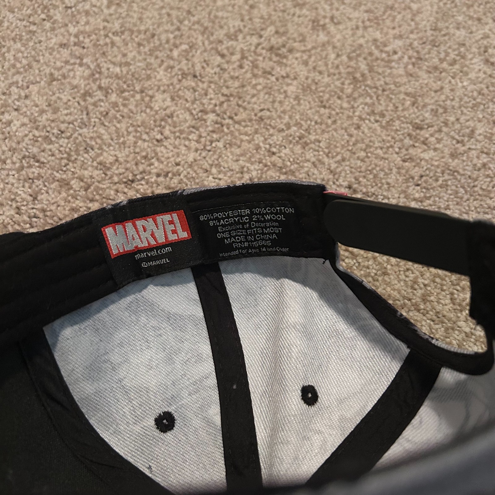 Marvel Comics Deadpool Hat Adjustable Snapback Bl… - image 5