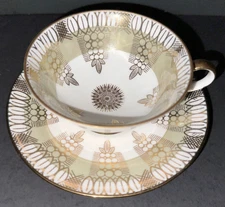 Vintage Rudolf Wachter "RW" Bavaria Gold and Sage Green Cup & Saucer