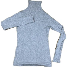 Velvet by Graham & Spencer Gray Turtleneck Long Sleeve Cotton Blend Women Med