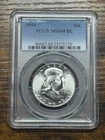 1954 FRANKLIN HALF DOLLAR PCGS FBL MS 64