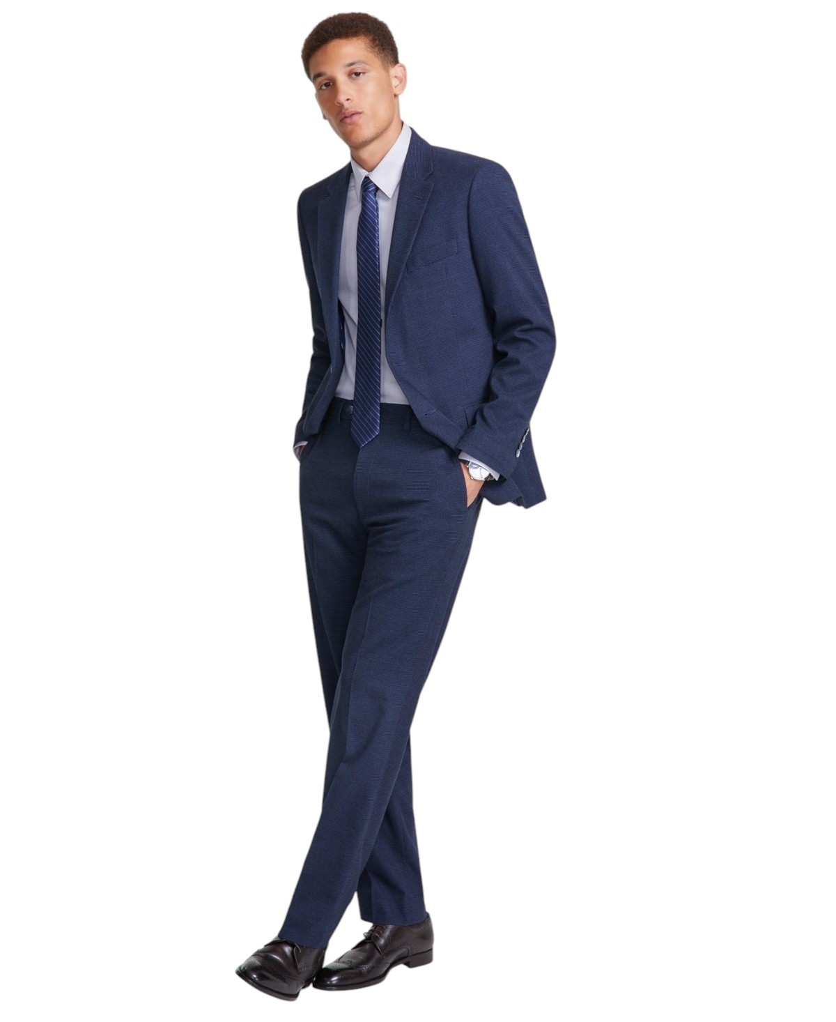 Nautica Mens Modern Fit Dress Pants 32 X  32  Navy Blue Check NAF4455GAFF