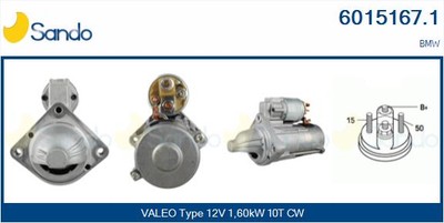 Startermotor SANDO M8 6015167.1 für BMW 12V 1,60 kW