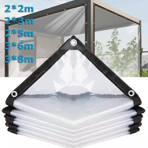 Transparent Tarpaulin Waterproof Garden Tarpaulin Cover Clear With Eyelets