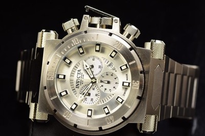 Invicta Coalition Forces Chrono Swiss Made Silver Dial Steel Men's Watch 46mm