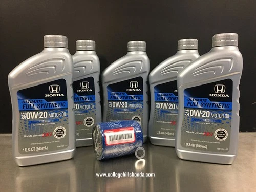 5QT Genuine Honda 0W-20 Full Synthetic Oil Change Kit w/PLM Filter and Washer