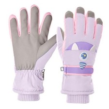 Kids Touchscreen Ski Gloves Children Waterproof Winter Snow Gloves Small purple