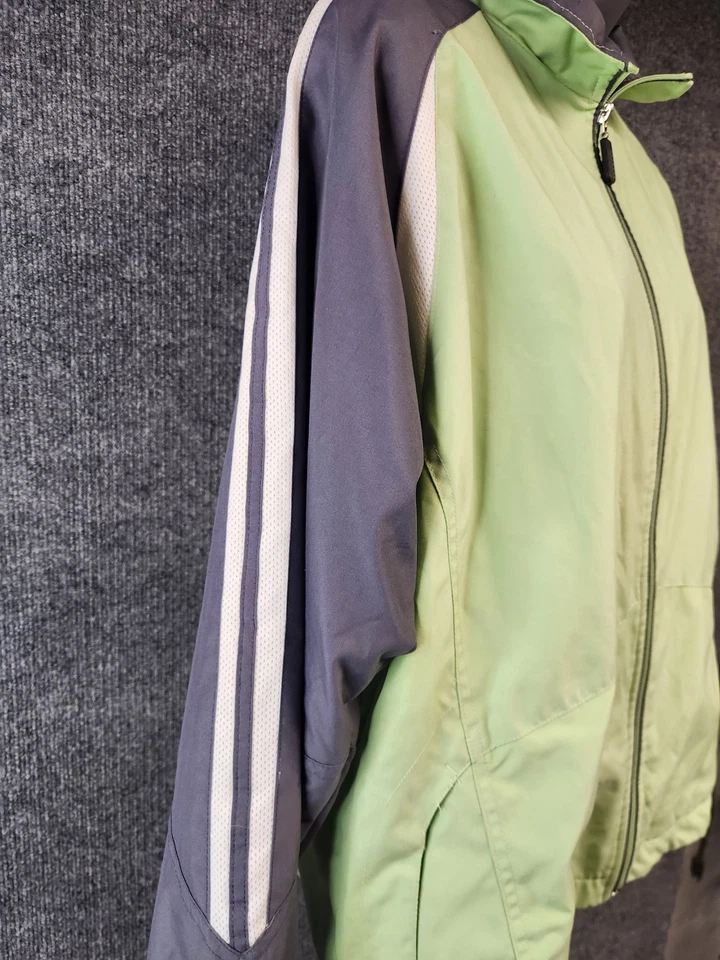 Chaqueta cortavientos deportiva Tek Gear para hombre grande verde negra cremallera completa Foto 2 de 4