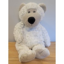 Melissa and Doug White Polar Bear Plush 16" Rose Swirl Faux Fur Stuffed Animal