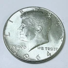 1964 Kennedy Half Dollar 90% Silver Circulated Coin Free Shipping #8872