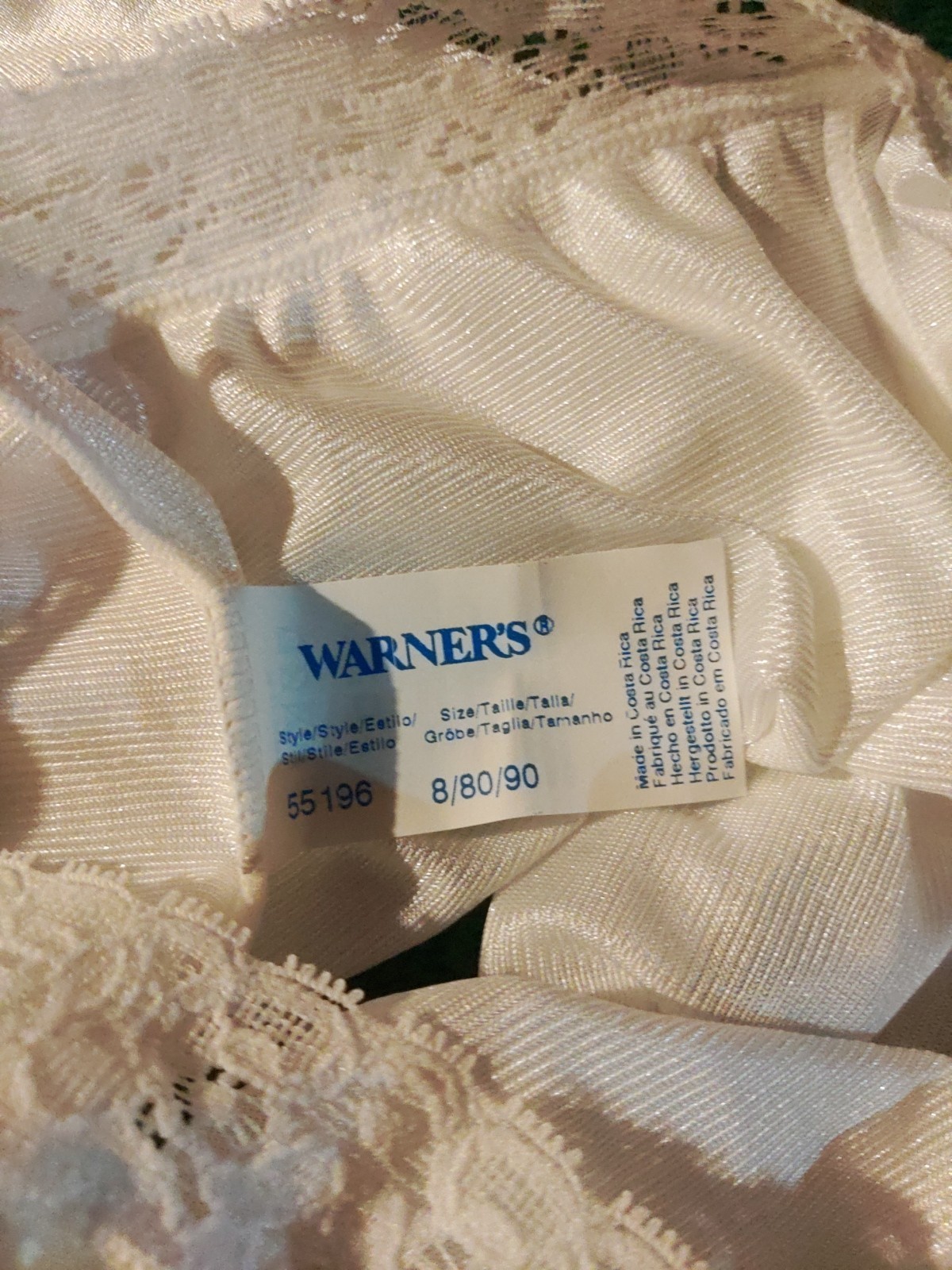 VTG Warner's Perfect Measures White 100% Nylon W/ Lace Soft Silky Panties Sz 8