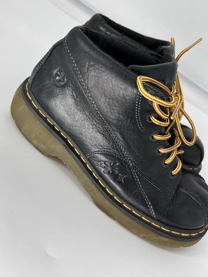 Sapato Dr. Martens Vintage Feminino Tamanho 11 Preto Couro Margarida Chunky Y2K 12283 - Imagem 3 de 4