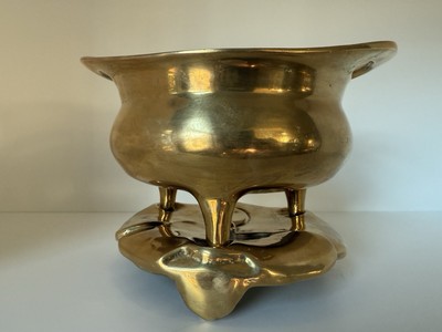 Antique Chinese Bronze Censer Tripod Incense Burner With Stand | eBay