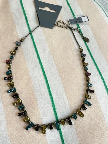 NWT Vintage Pilgrim Danish Design Multicolored Rhinestone Necklace - product listing photo