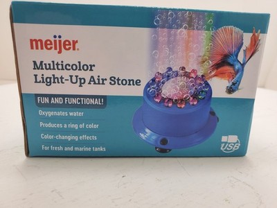 Fish Tank Aquarium Air Stone Disk with  Color Changing Lights and Bubbles too