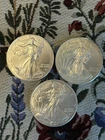 American Silver Eagle 1 Troy Oz .999 Fine Silver Lot of 3