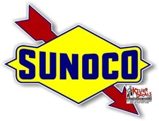 (SUNOC-1) 16"X12" SUNOCO GASOLINE GAS PUMP OIL TANK DECAL DX