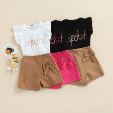 Toddler Kids Baby Girl Summer Tops T-shirt + Shorts 2Pcs Outfits Clothes Set